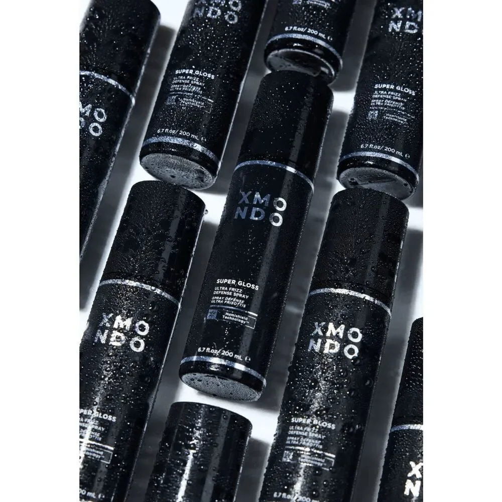 NWOT XMONDO Super Gloss Ultra Frizz Defense Hair Spray Black 6.7oz